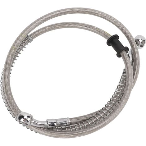 110 cm Motorradbremsschlauch, Stahlflexschlauch, feinfühliges Bremsen, Wärmeisolierung, universeller Motorradanschluss, verstärkter Bremsschlauch. (1/5)