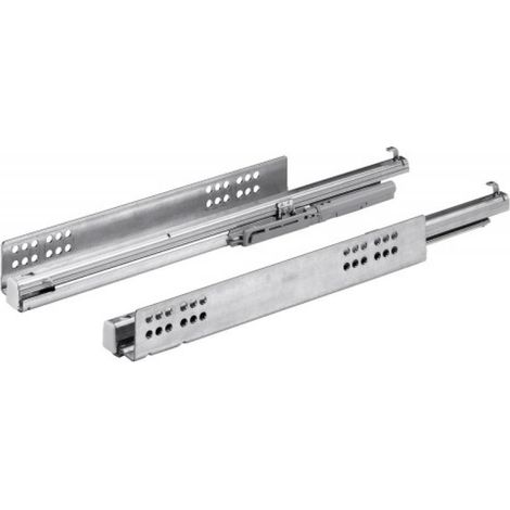 Coulisses à billes Quadro V6 Push to Open - charge 30 kg - Sortie totale - Longueur 250 mm - HETTICH
