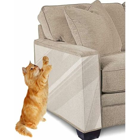 Ruban Anti-Rayures Pour Chats, Protecteur De Meubles De 10 Pièces, Feuilles De Ruban De Dressage Anti-Rayures Transparentes Double Face Pour Chats - Canapé, Porte, Murs, Protecteur De Tapis