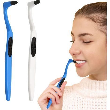 Kit de nettoyage dentaire 2 pièces pour éliminer la plaque dentaire (blanc et bleu) (1/5)
