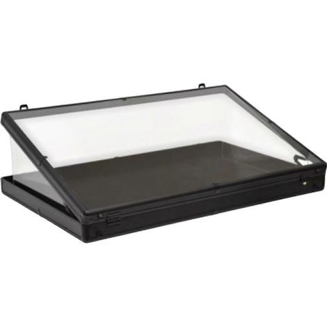 Grande vitrine avec serrure cadre en aluminium et verre pour cartes de collection bijoux et objets de collection. (1/5)