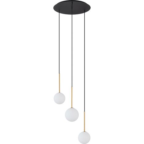 Lampadario KARO Nowodvorski nero oro sfere bianche G9 (1/2)
