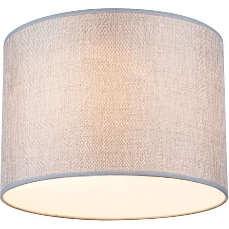 Plafonnier sommeil chambre textile abat-jour lampe spot gris Globo 24689D (1/3)