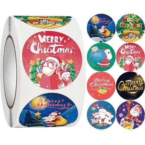 500 sobres adhesivos de Navidad, sobres decorativos de Navidad con sellos adhesivos para tarjetas y regalos (1/5)