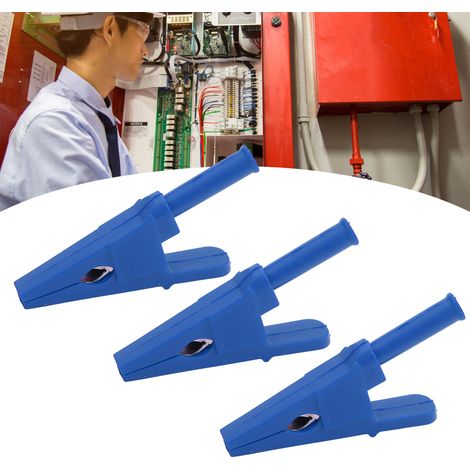 J.60050 Pince de pêche adaptateur tout cuivre de type ouvert de 20 mm avec prise de 4 mm à l'extrémité pour les tests de puissance, vendue par paquets de 10 (bleu). (1/5)