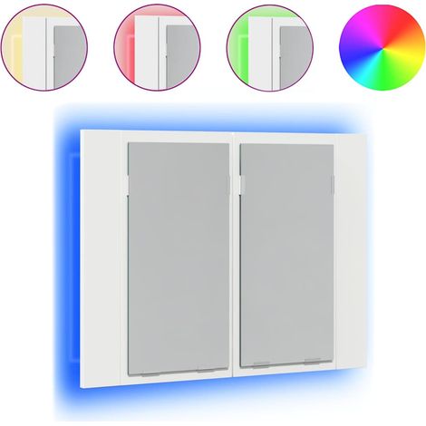 Led Mirror Cabinet White Engineered wood, Acrylic Compact vidaXL (1/5)