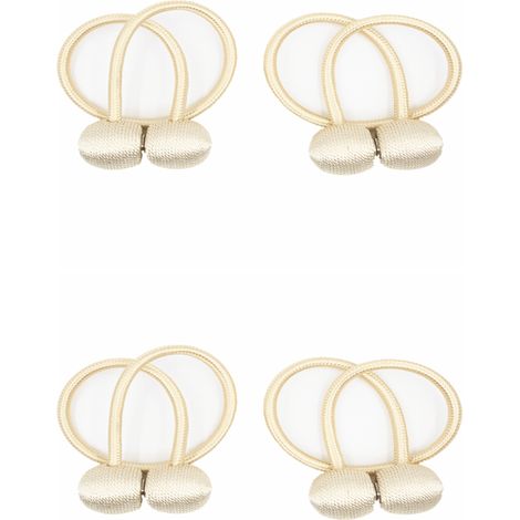 BelleRise - Support magnétique pour rideaux, doré, lot de 4 (1/5)