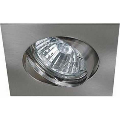 Spot Encastrable Carré Orientable Finition Nickel Satiné pour ampoule GU10 230V Halogène / LED - Max 50W