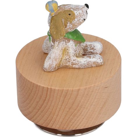 Rundes musikalisches Sternenhimmel-Set, kreative Möbeldekoration, DIY-Geschenkbox aus Holz, zufälliger Welpen-Spieluhrsockel. (1/5)