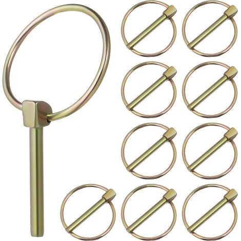 Lot de 10 goupilles de verrouillage robustes pour remorques, tracteurs et tondeuses (3/16 po). (1/3)