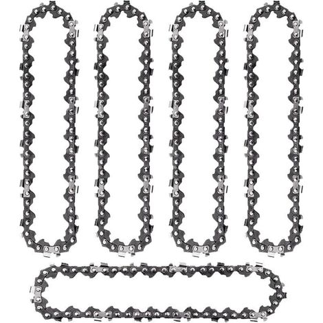 Lot de 5 mini chaînes de tronçonneuse pour lame de tronçonneuse de 15,2 cm, 37 maillons d'entraînement pour tronçonneuse à pas LP de 6,35 mm pour mini tronçonneuse manuelle sans fil, lame en acier