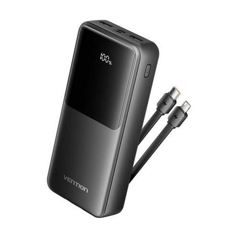 Powerbank 20000mAh Vention FHPB0/ 22.5W/ Negra/ Incluye Cable USB TIpo-C y Lightning