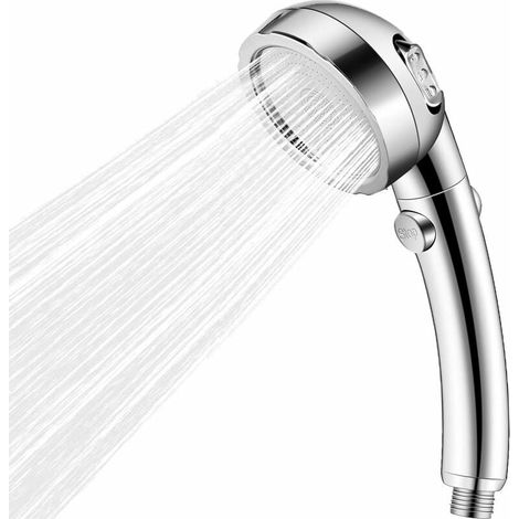 Shower Head, Shower Head Shower Head High Pressure Eco Shower SPA Shower in Bathroom, Massage Spray Hand Shower 3 Modes Water Saving and Switch Button, Chrome (1/5)