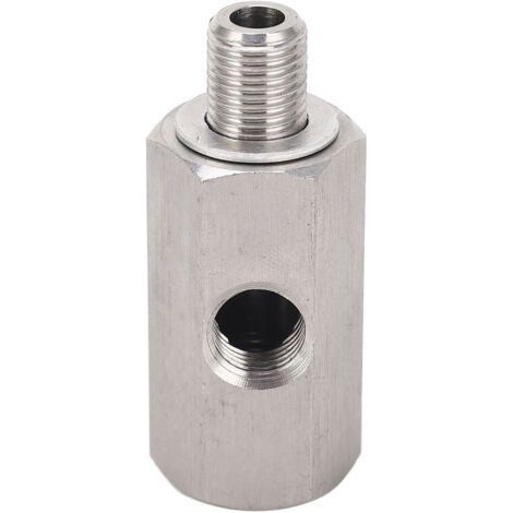 Capteur de pression d'huile M10x1.0, adaptateur en T vers M10, jauge de ligne d'alimentation Turbo, en acier inoxydable (1/5)