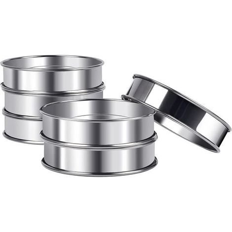 Cercle à pâtisserie - Inox - 10,5 cm - 6 pièces - Antiadhésif - Durable (1/4)