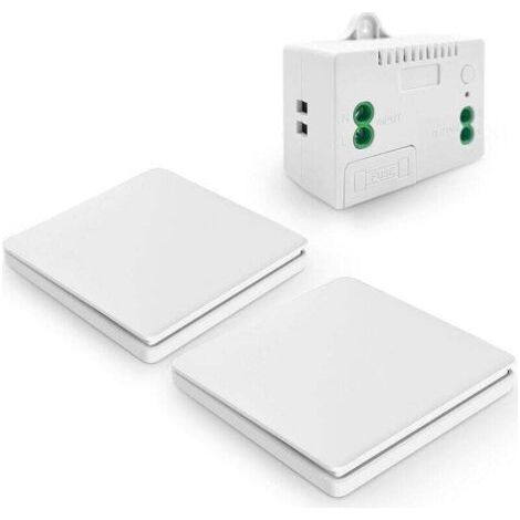 BARKBUSTERS Interrupteur sans fil autoalimenté, sans pile, télécommande sans fil pour les lumières et appareils électriques, étanche et sûr, pouvant être installé directement dans une salle de bain-- (1/4)