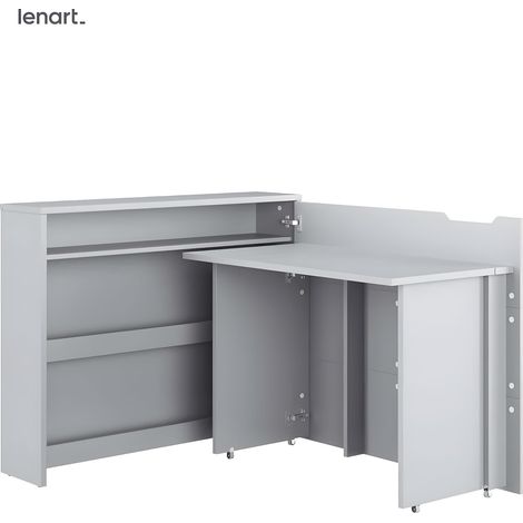 Lenart Bureau extensible avec rangement 115cm OFFICE CONSUS CW01P Gris droit (1/4)
