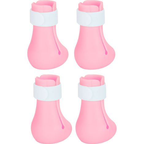 couvre-chaussures anti-griffures pour chat, réglables, en silicone, pour animaux de compagnie, protège-griffes (rose) (1/5)