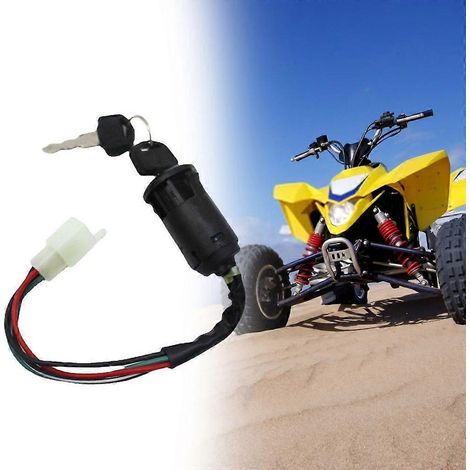 Contacteur à clé d'allumage 4 fils pour quad/moto tout-terrain 50/70/90/110/150/250 cm³ (1/4)