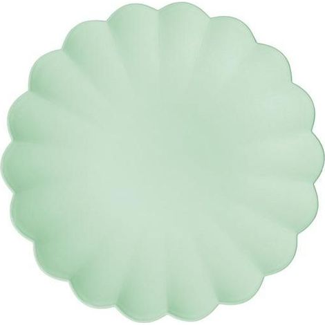 Assiettes en plastique couleur sauge 22x22cm, lot de 4