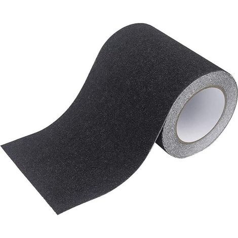 Lntyq Ruban Adhésif Antidérapant, Bande Antidérapante à Haute Traction Adhérence, Bande Adhésive Abrasive Solide de Sécurité pour Escaliers, Marchepieds, Rampes, Extérieur et Intérieur 15 cm x 5 m Noi (1/5)