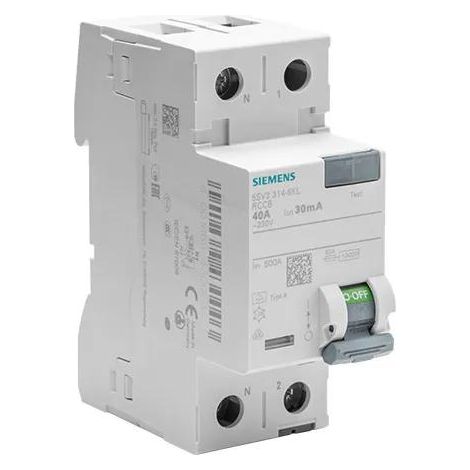 Siemens Interruptor diferencial tipo A blanco 30 mA 40 A
