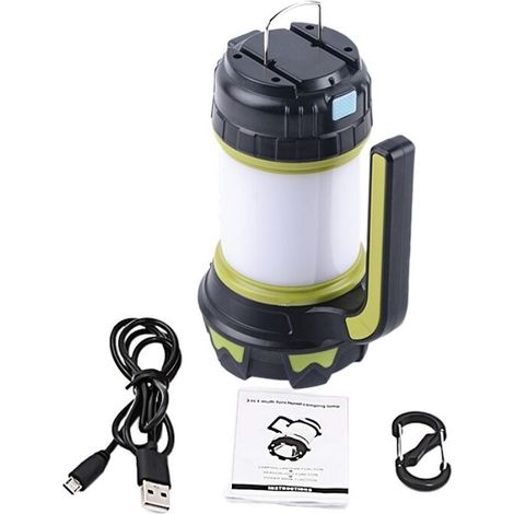 Rechargeable Camping Light 1200 Lumen LED Flashlight, Large-Capacity Power Bank and 6 Modes Waterproof Outdoor LED Lantern Multi-functional Camp Lamp Searchlight Spotlight Torch Gift (1/5)
