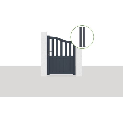 Puerta 1m MEIJE H.1,4m gris + 2 postes EIFEL H.166cm Gris (1/5)