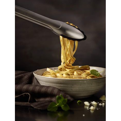 RÖSLE Gourmetzange Silikon Pinza da Cucina, Acciaio Inossidabile Silicone, Argento, 30 cm (1/5)