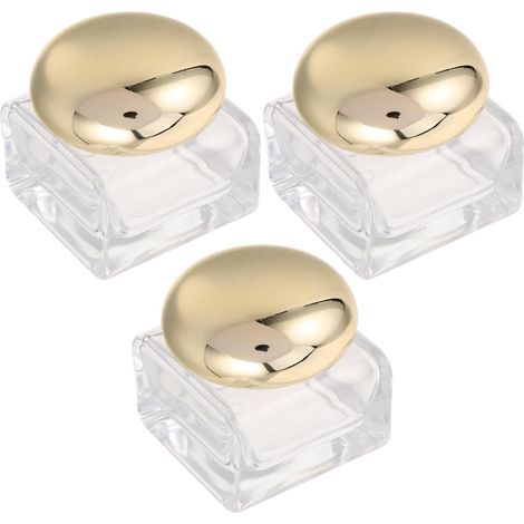 3-Piece Glass Cosmetic Cream Jar with Lid, Empty 50g Square Transparent Glass Makeup Jar for Travel or Home Use (1/2)