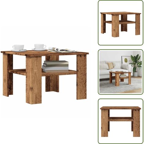Table basse vieux bois 60x60x42 cm bois d'ingénierie - Table Basse - Tables Basses - Table Latérale - Bout De Canapé (1/5)