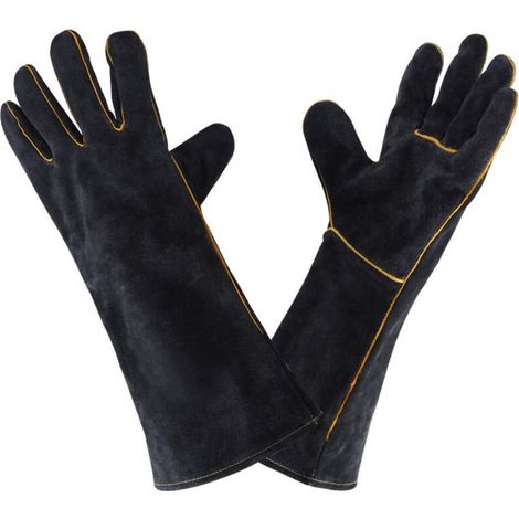 Gants de Soudeur en Cuir 932 ḞF, Gant de Soudage Cuisine Haute Température pour Travail BBQ Four Jardinage 40 CM (1/5)