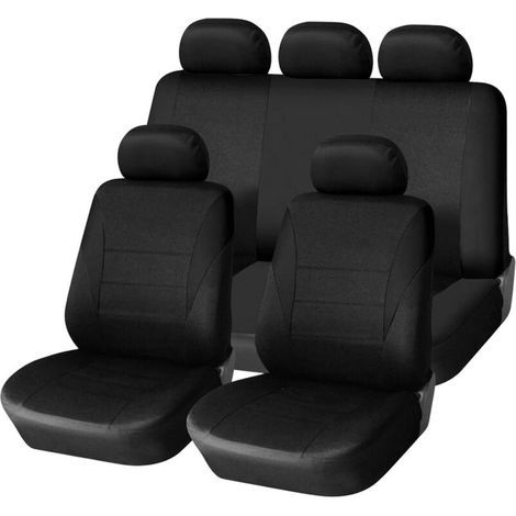 Car Seat Covers, Breathable Non-Slip Car Seat Covers, Universal Interior Accessory Seat Covers for Most Cars, Vans, Minivans (Black) (1/5)