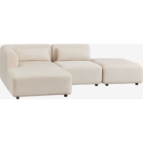 Sofá modular chaise longue izquierdo de 2 piezas con puff Fogler SKLUM             