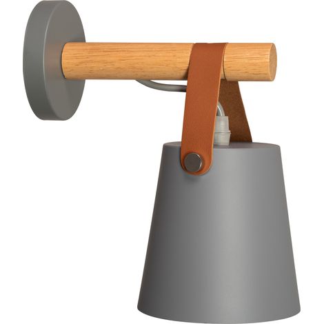 APPLIQUE da PARETE APP468-1W CINGHIA METALLO GRIGIO CAMPANA 1-PUNTI LUCE E27 17X13X21CM
