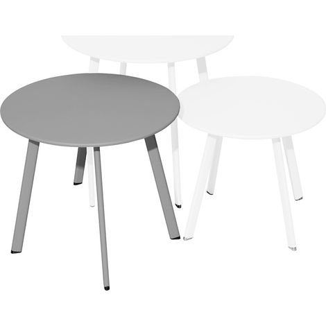 PROLOISIRS Table basse - MASSAÏ - Acier époxy - Ø45 cm - Gris