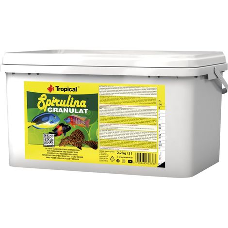Tropical SPIRULINA GRANULAT 5L / 2,2kg - Mangime con spirulina per Pesci d'acquario d'Acqua Dolce e marini (1/2)