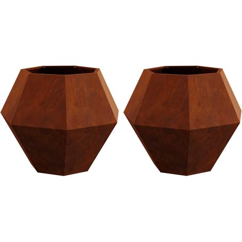 Maison Exclusive - Pflanzkübel 2 pcs Rostig 75 x 75 x 60 cm Wette