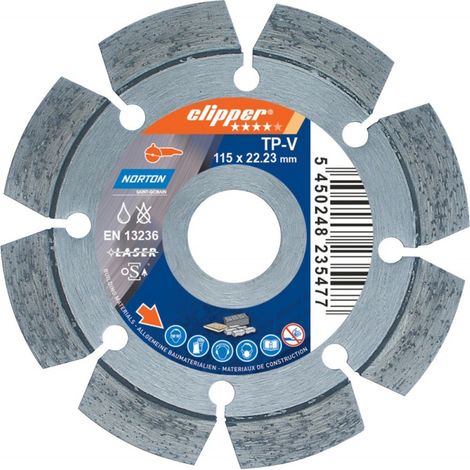 Disque diamant Matériaux de contruction 125 x 22,23 mm - Norton TP-V