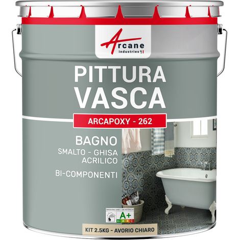 Resina per la ristrutturazione della vasca e del lavandino piatto doccia smalto bagno - ARCAPOXY - 262 - 2,5 kg (fino a 8 m² in 2 strati) Avorio Chiaro - RAL 1015 - ARCANE INDUSTRIES (1/5)