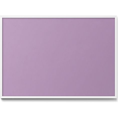 Tableau Magnétique en Métal Tableau pour Magnet - Motif Couleur violet pastel - Minimaliste - Cadre Blanc - 100x70 cm - Plaque Magnétique