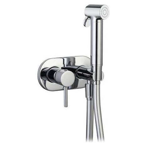 ENSEMBLE MÉLANGEUR ENCASTRÉ ROND AVEC DISPOSITIF D'ARRÊT ET SUPPORT LATÉRAL Dimensions : Chrome