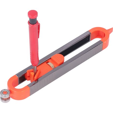 Gabarit de contour avec crayon traceur, outil de mesure d'angle et de bord pour menuiserie, ensemble duplicateur de profil (1/5)