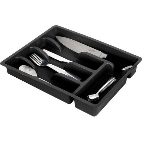 Range-couverts universel VILDE - Organisateur de tiroir - 36 x 25,5 x 6 cm - Noir (1/5)