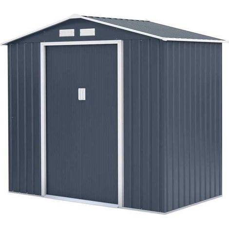 Metallgartenhaus 2,71 m² - 213 x 127 x 195 cm - Ankerkit inklusive - Grau - Youdoit (1/3)