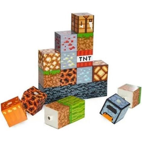 Veilleuse enfant Minecraft, plastique résistant, 36V, dimensions 120x30x153mm, motif pixel art, lampe décorative chambre, éclairage LED doux, cadeau fan du jeu. (1/5)