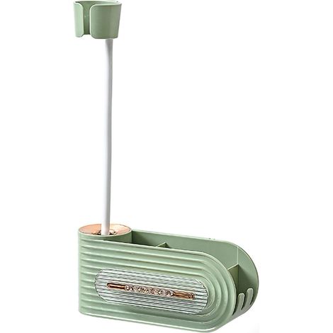 Wandmontierter Haartrocknerhalter, robust, wasserdicht und feuchtigkeitsbeständig, ideal für Badezimmer oder Schlafzimmer, hellgrüne Farbe (1/5)