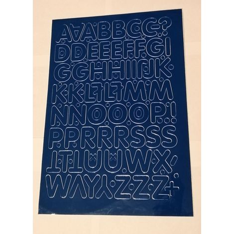 Letras autoadhesivas de papel metalizado de 3,5 cm, color azul