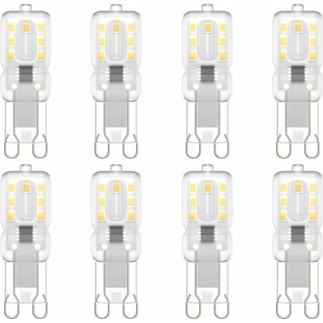 SHINING HOUSE Pack de 8 bombillas LED G9, G9 LED 220V Blanco natural 5500K 3W equivalente a halógena 30W [Clase energética E] (1/5)