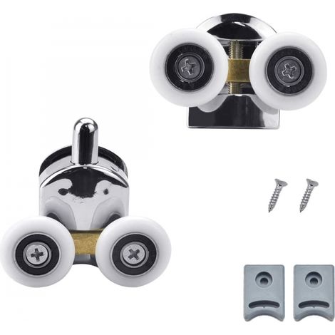 roulettes doubles pour paroi de douche de porte de multifonctionnelles 1 en haut et en bas réglable en hauteur 4 23 mm (1/5)
